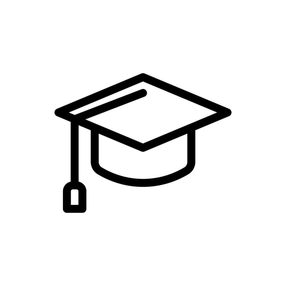l'obtention du diplôme chapeau icône ou logo vecteur illustration isolé signe symbole adapté pour afficher, site Internet, logo et designer.