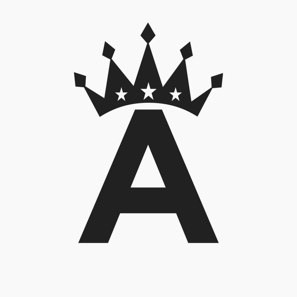 couronne logo sur lettre une luxe symbole. couronne logotype modèle vecteur