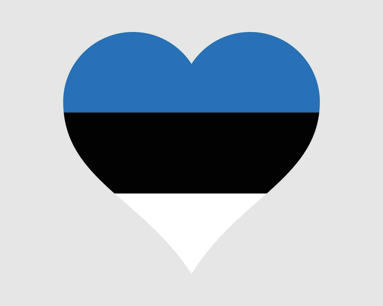 Estonie cœur drapeau. estonien l'amour forme pays nation nationale drapeau. république de Estonie bannière icône signe symbole. eps vecteur illustration.