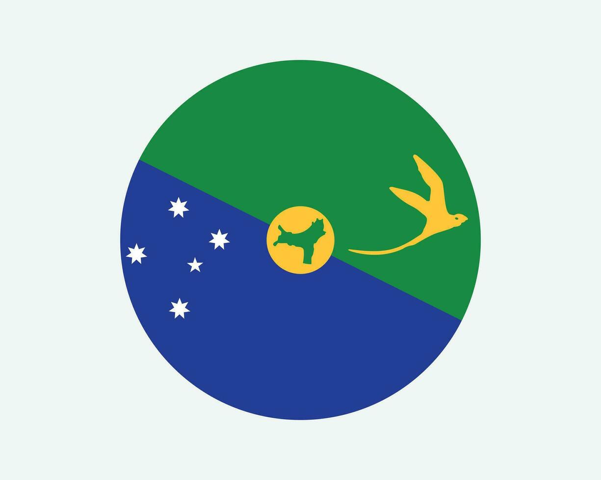 Noël île rond drapeau. territoire de Noël île cercle drapeau. australien externe territoire de Australie circulaire forme bouton bannière. eps vecteur illustration.