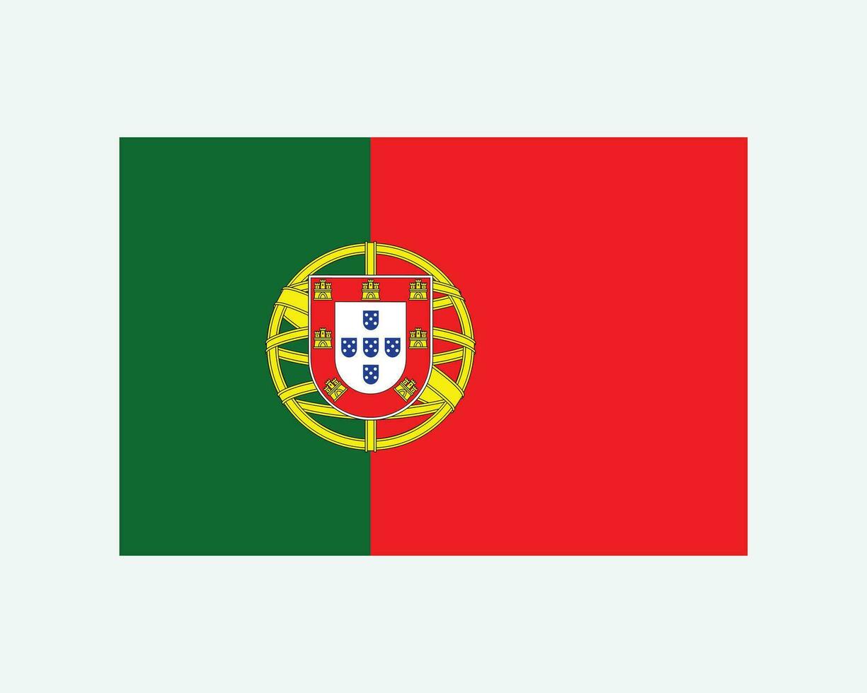 nationale drapeau de le Portugal. Portugais pays drapeau. Portugais république détaillé bannière. eps vecteur illustration Couper déposer.