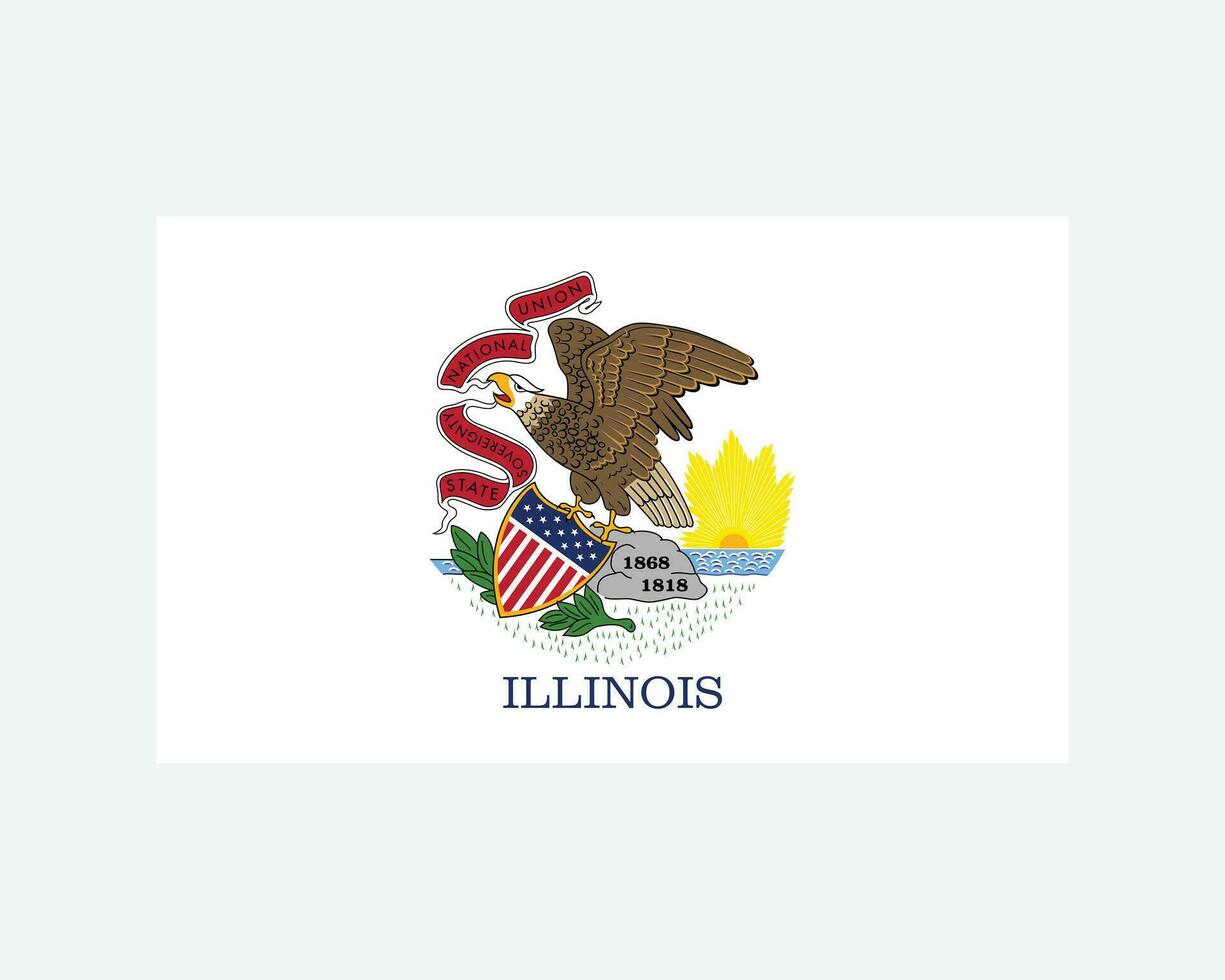 Illinois Etats-Unis Etat drapeau. drapeau de il, Etats-Unis isolé sur blanc Contexte. uni États, Amérique, Américain, uni États de Amérique, nous État. vecteur illustration.