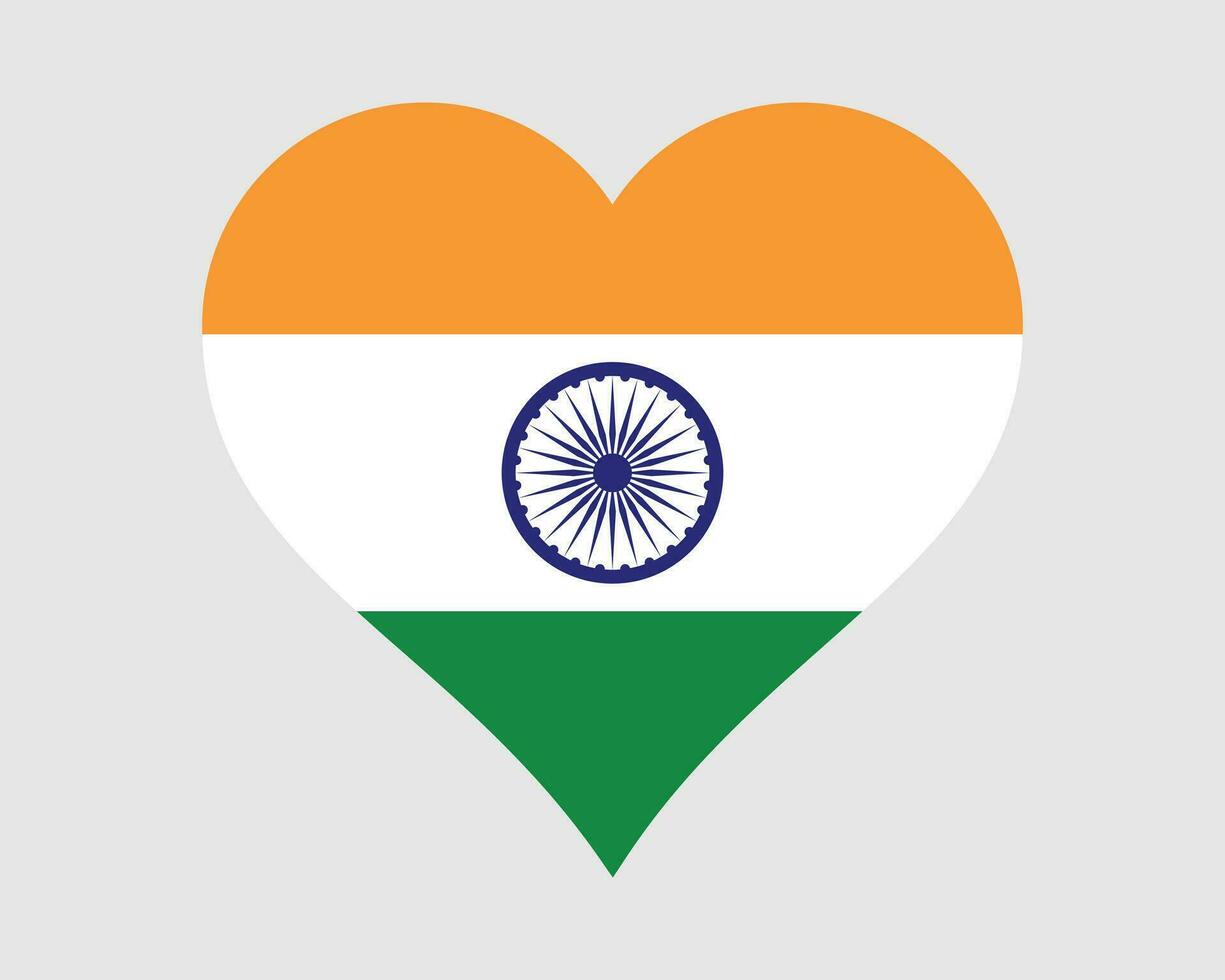 Inde cœur drapeau. Indien l'amour forme pays nation nationale drapeau. république de Inde bannière icône signe symbole. eps vecteur illustration.