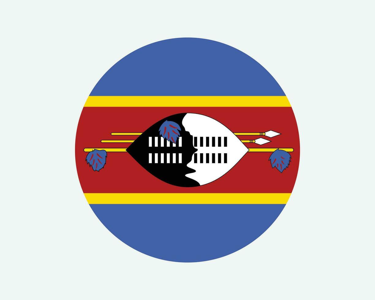 eswatini rond pays drapeau. circulaire Swaziland nationale drapeau. Royaume de eswatini cercle forme bouton bannière. eps vecteur illustration.