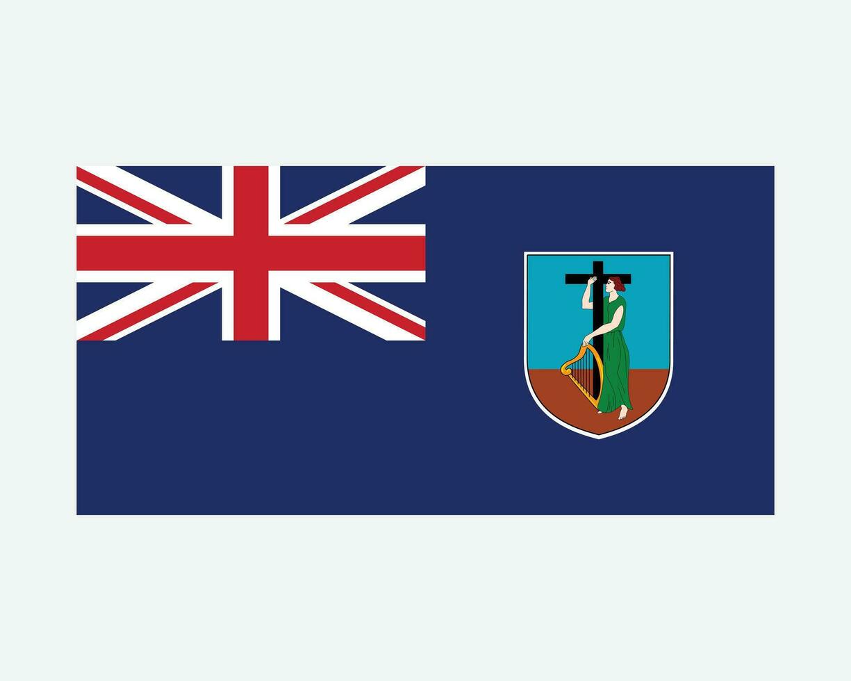 montserrat drapeau. montserratienne bannière isolé sur une blanc Contexte. Britanique étranger territoire garçon dans le Caraïbes. eps vecteur illustration.