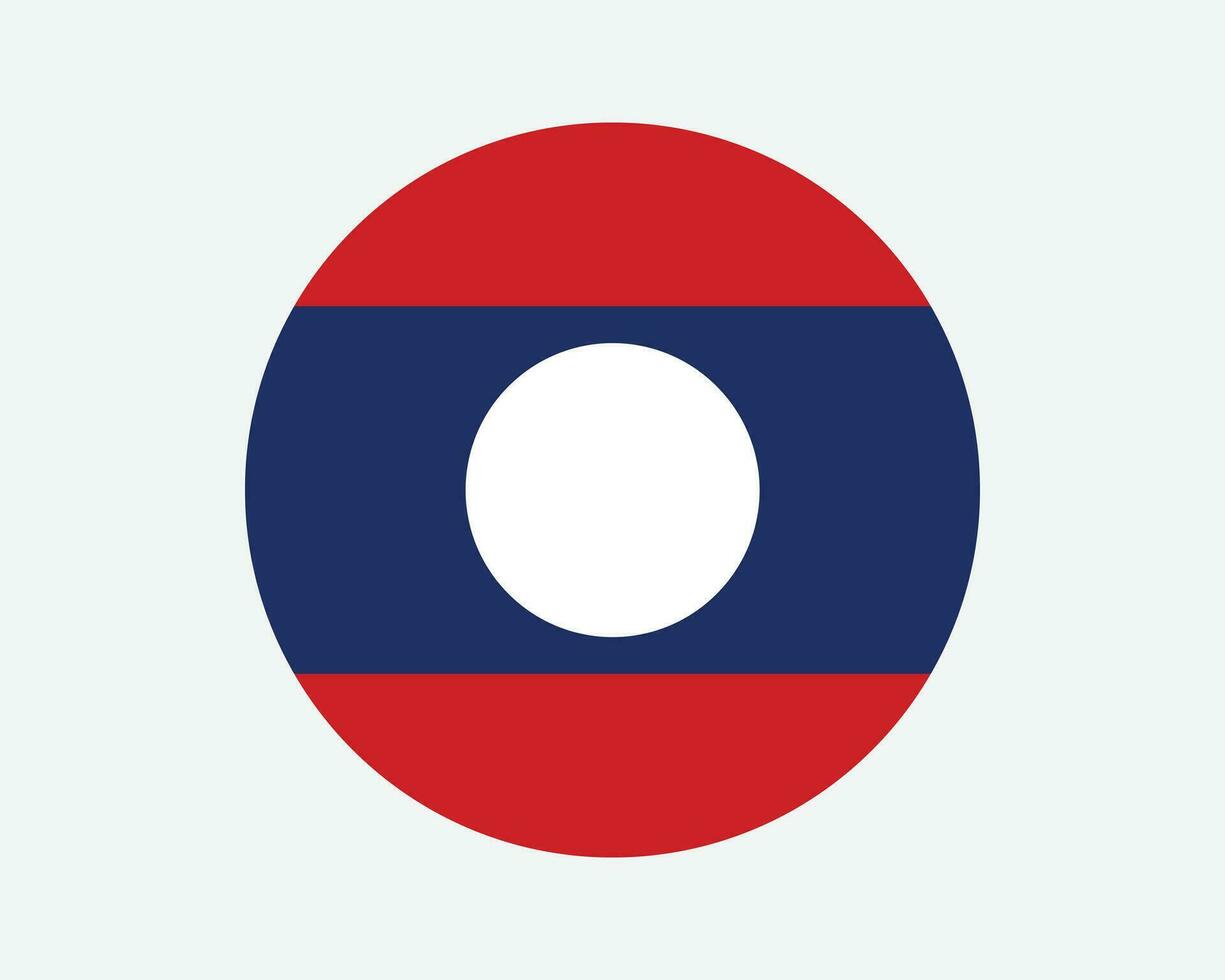 Laos rond pays drapeau. Laotien cercle nationale drapeau. lao les gens démocratique république circulaire forme bouton bannière. eps vecteur illustration.