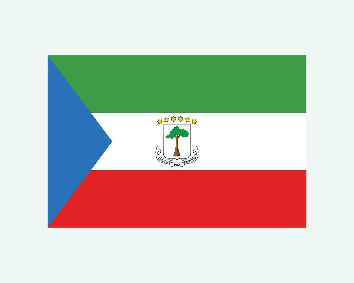 nationale drapeau de équatorial Guinée. équato-guinéen pays drapeau. république de équatorial Guinée détaillé bannière. eps vecteur illustration Couper déposer.