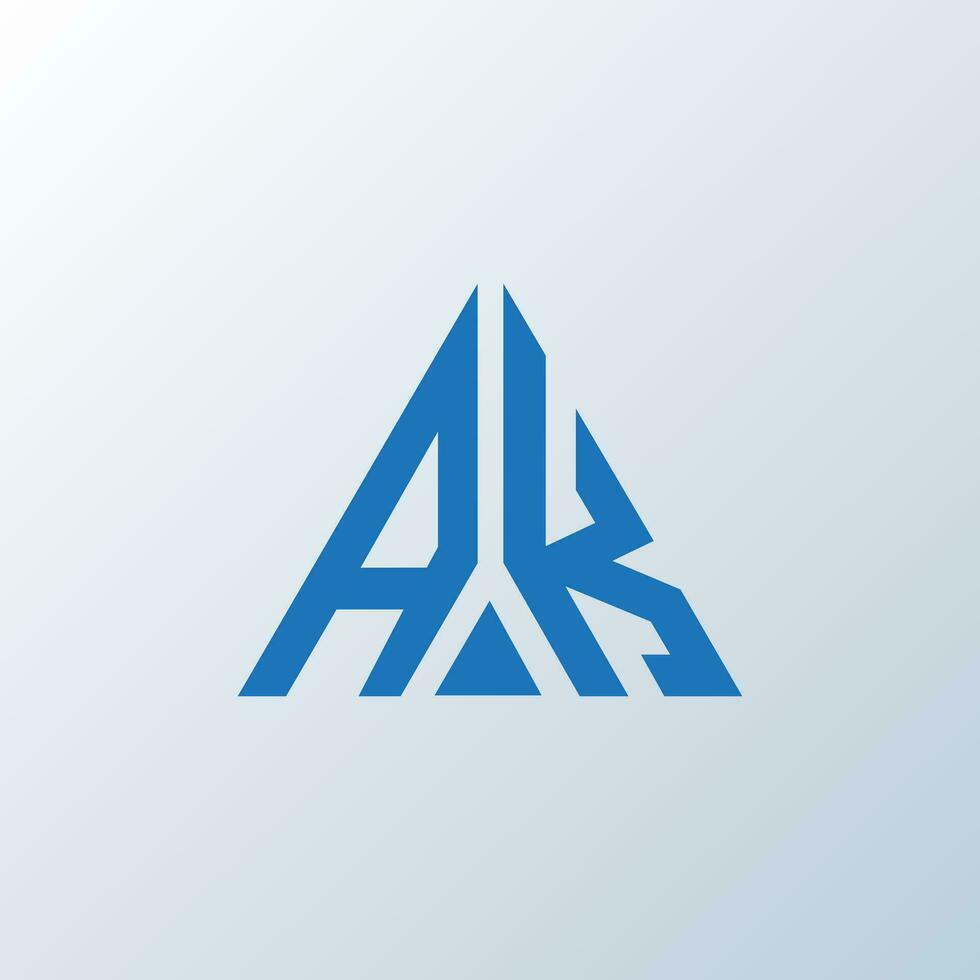 création de logo de lettre ak. un design unique. vecteur
