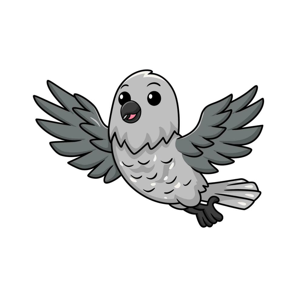 mignonne nord oiseau moqueur dessin animé en volant vecteur