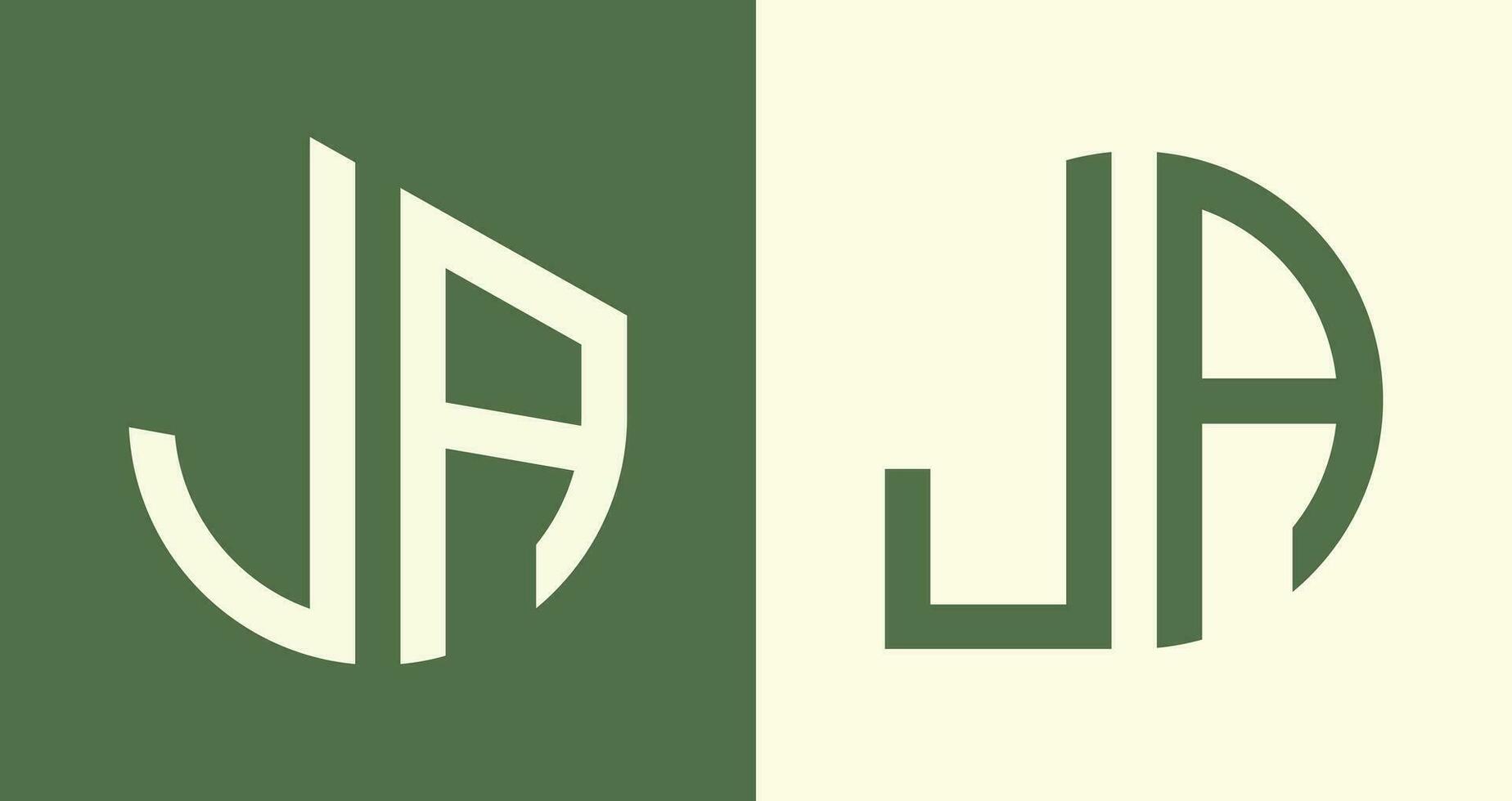 Créatif Facile initiale des lettres ja logo dessins empaqueter. vecteur