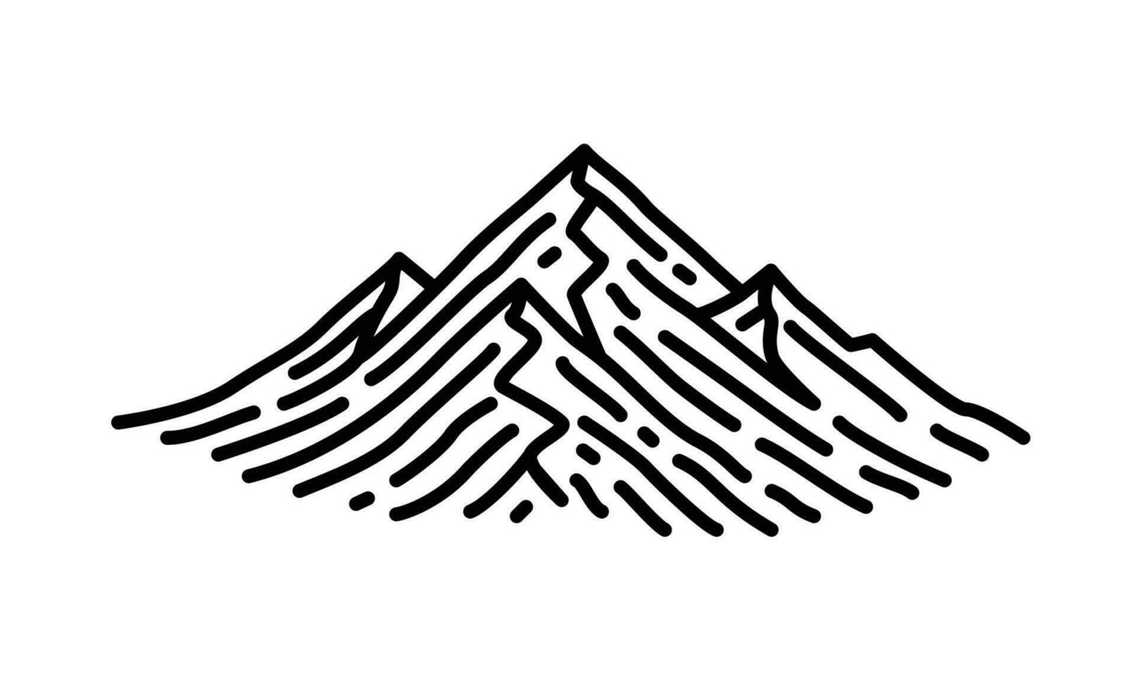 Montagne illustration avec contour style vecteur