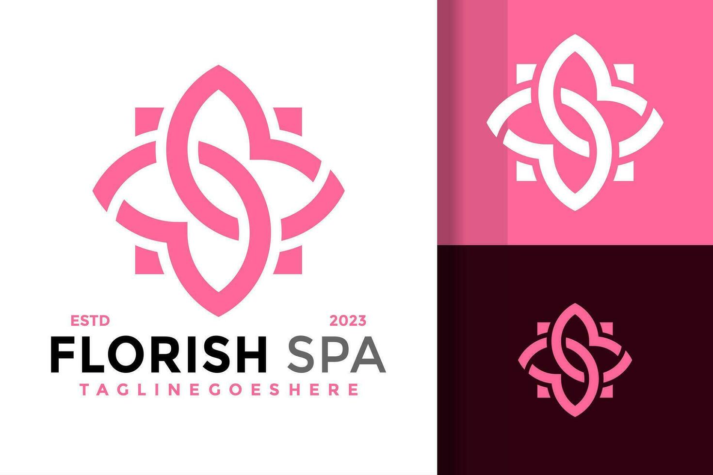 lettre s fleuri spa logo conception vecteur symbole icône illustration