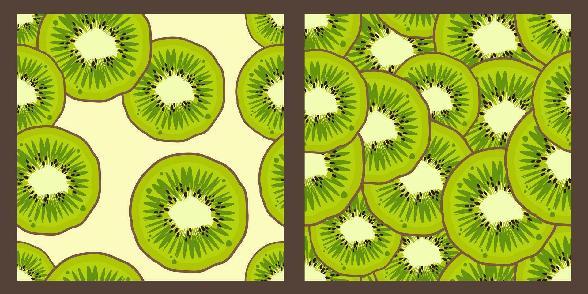 ensemble de kiwi fruit modèle. moderne Frais brillant conception de exotique des fruits sur blanc Contexte. mûr juteux vert des fruits. vecteur illustration pour papiers peints, textiles, la toile, des cahiers, cas, emballage papier