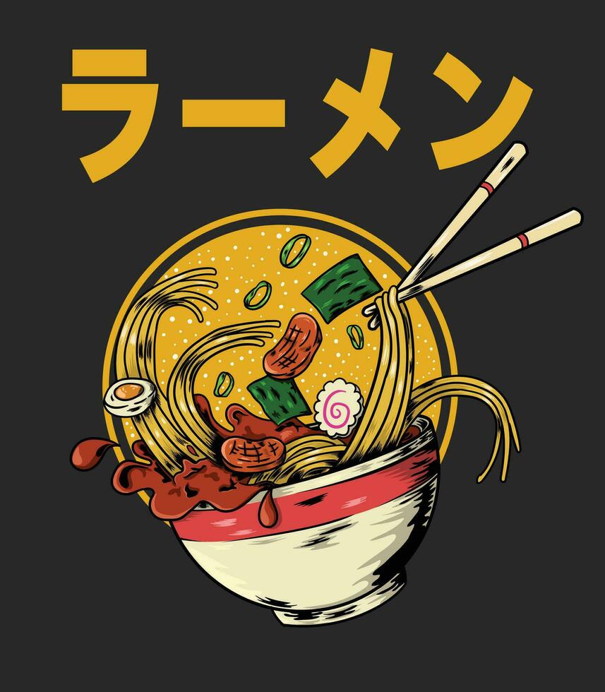 parfait ramen illustration conception vecteur