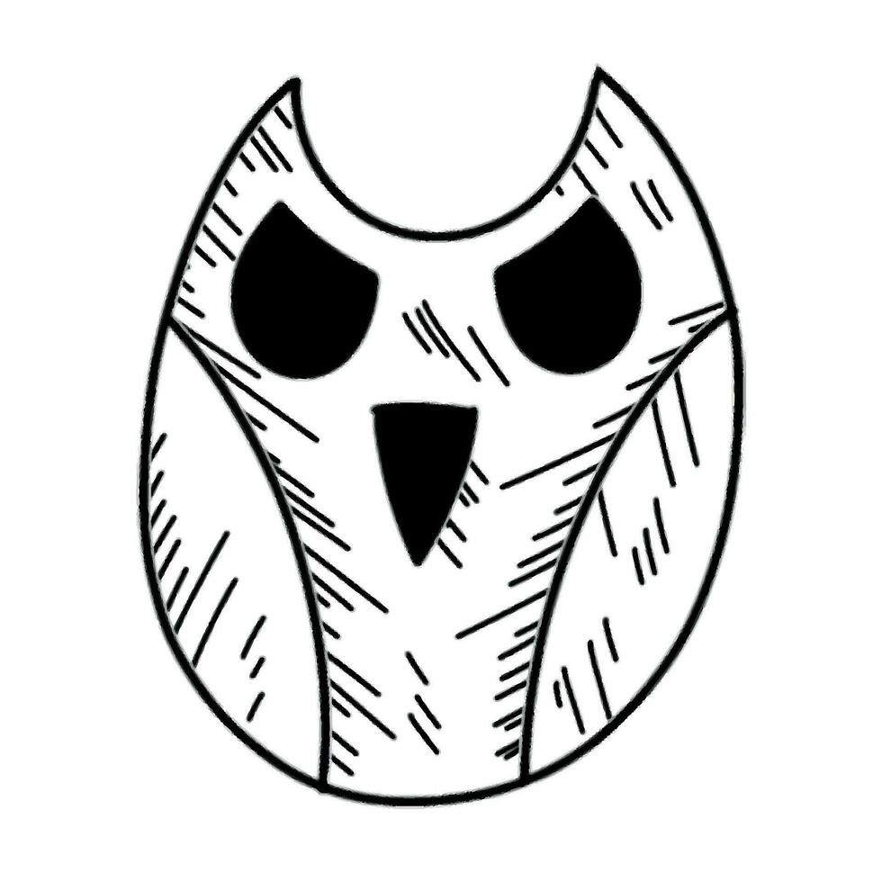 une effrayant Halloween hibou, griffonnage style personnage pour Halloween fête conception vecteur