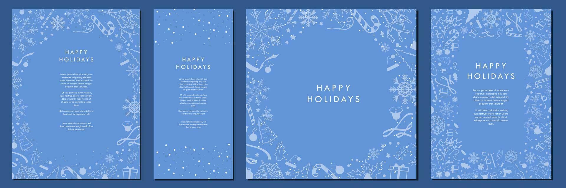 sarcelle bleu Noël modèle conceptions. magnifique monochromatique Noël arrière-plans avec bleu doux Noël élément motifs. affiche, verticale bannière, carte, a4 lettre. modifiable vecteur illustration.