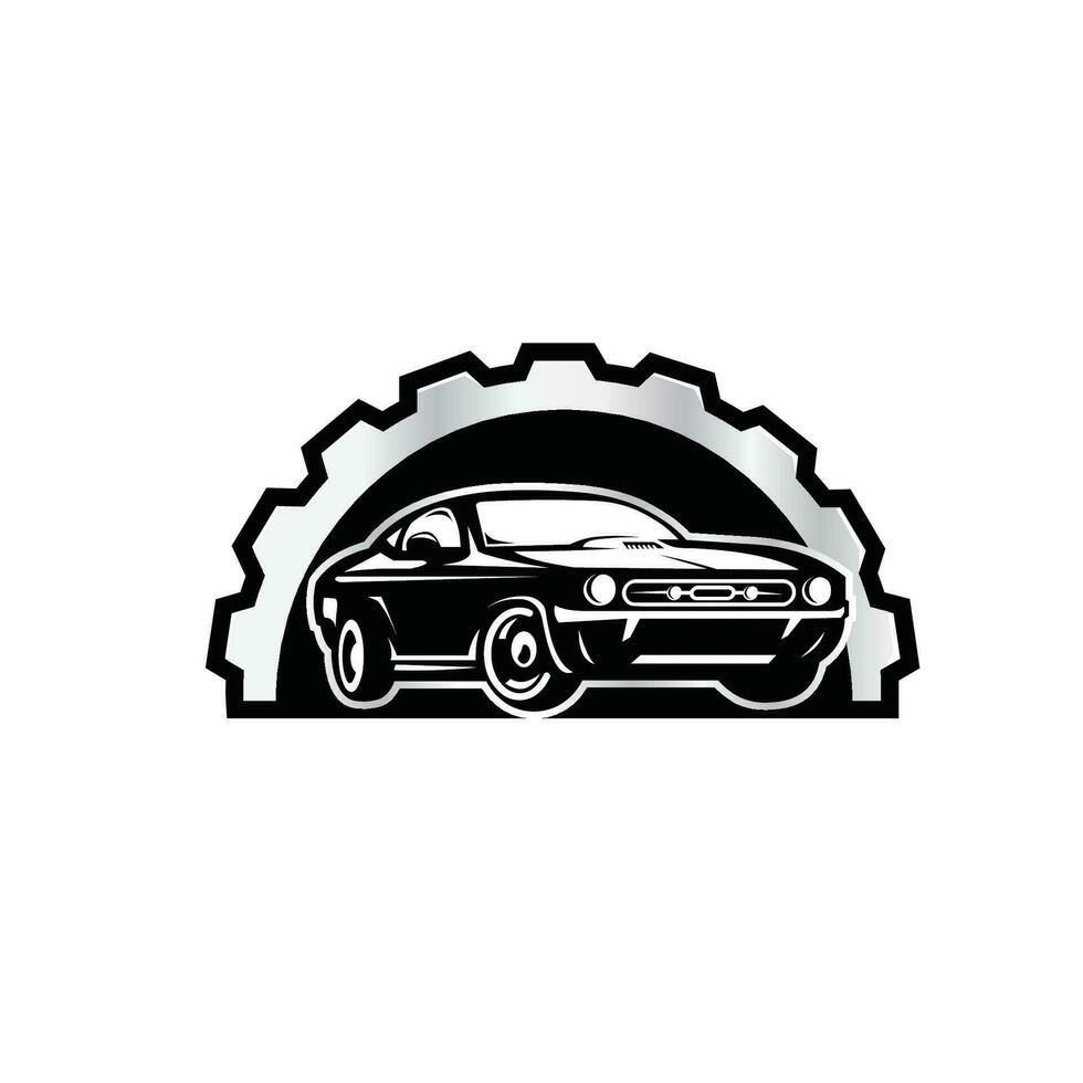 logo de voiture musculaire vecteur