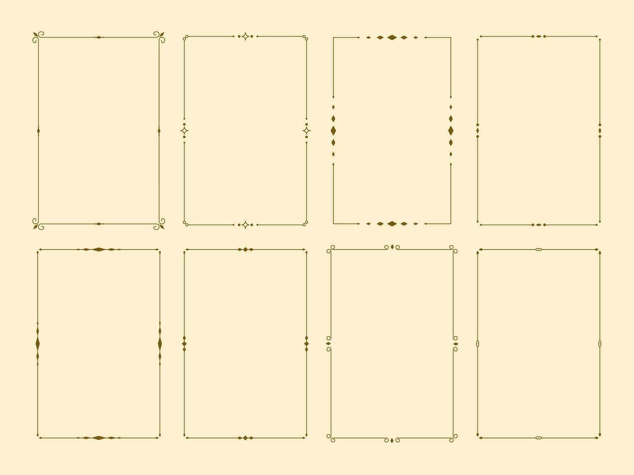 classique ornemental Cadre vecteur illustration ensemble