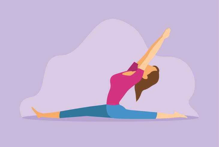 Femme en cours de yoga vecteur