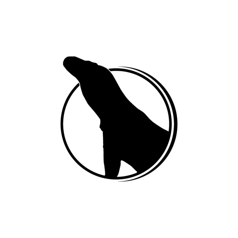 le Komodo dragon dans le cercle forme pour logo taper, art illustration, pictogramme, site Internet, ou graphique conception élément. vecteur illustration