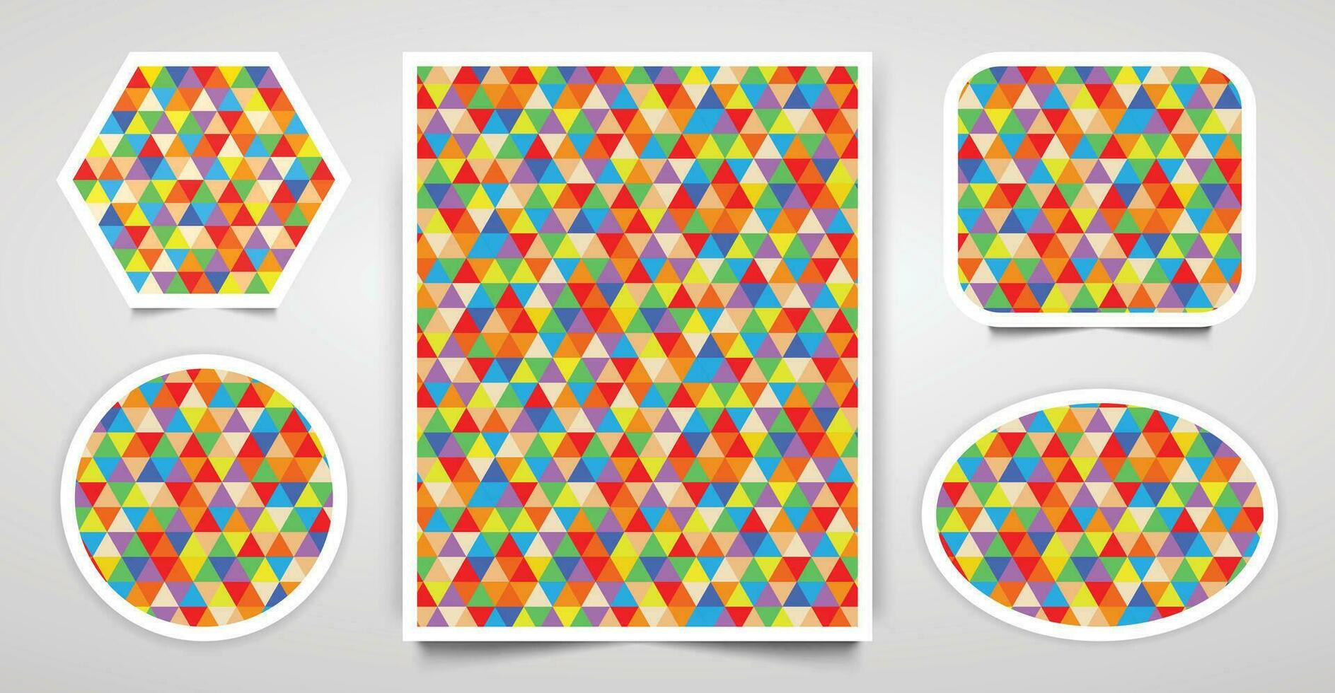 ensemble de abstrait géométrique coloré Triangles motifs, Contexte avec différent formes vecteur