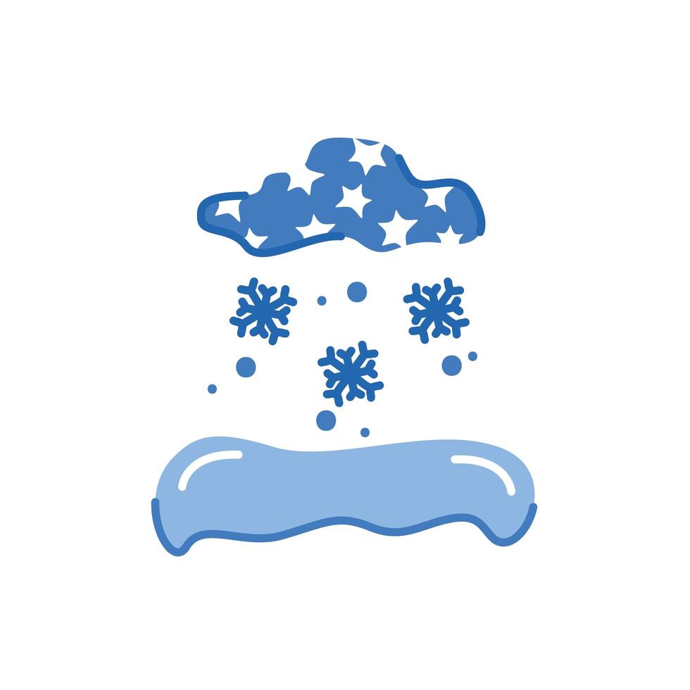 nuages avec des flocons de neige symbole météo icône isolé vecteur