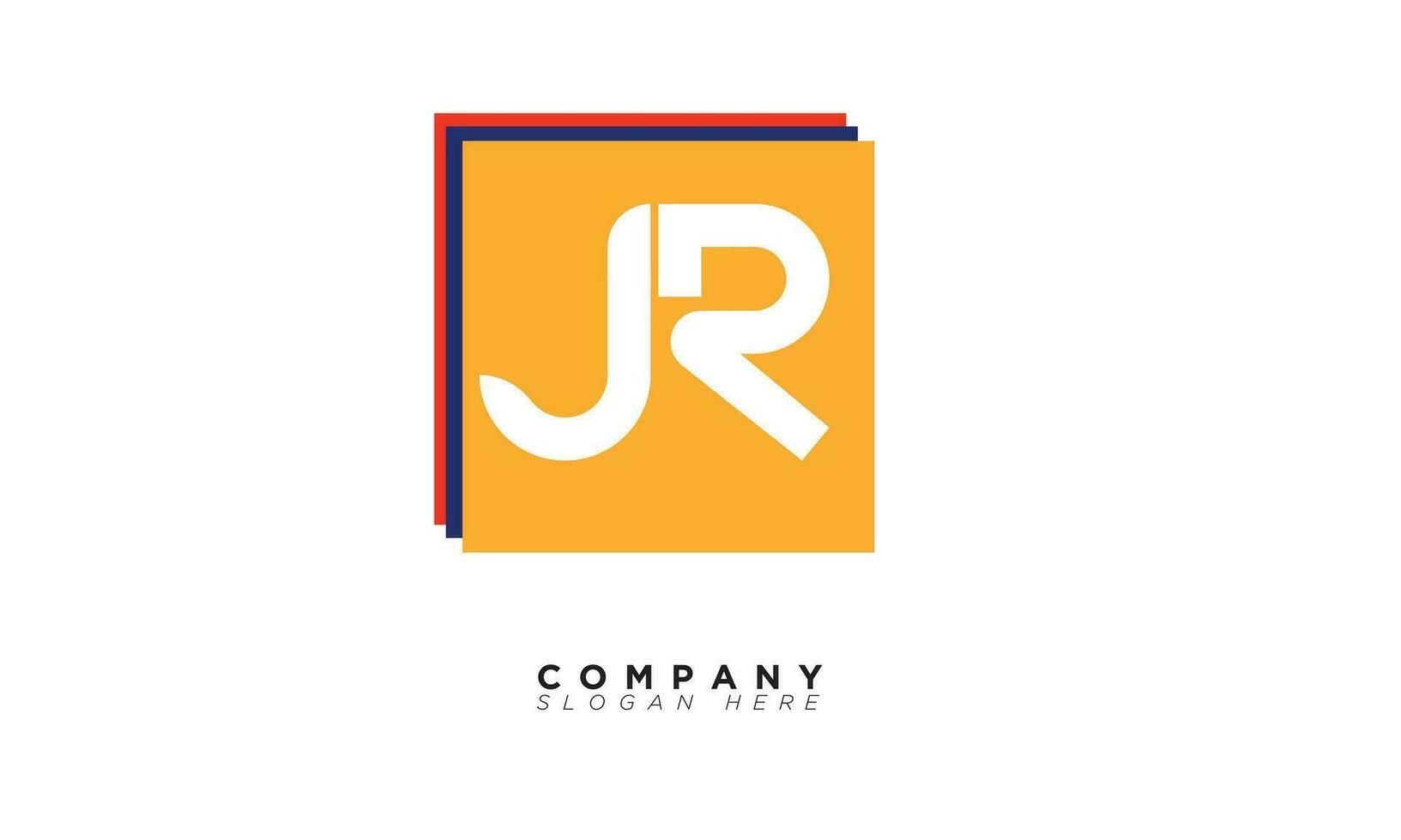 jr alphabet lettres initiales monogramme logo rj, j et r vecteur
