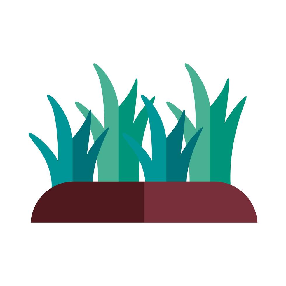 icône de style plat jardin d'herbe vecteur