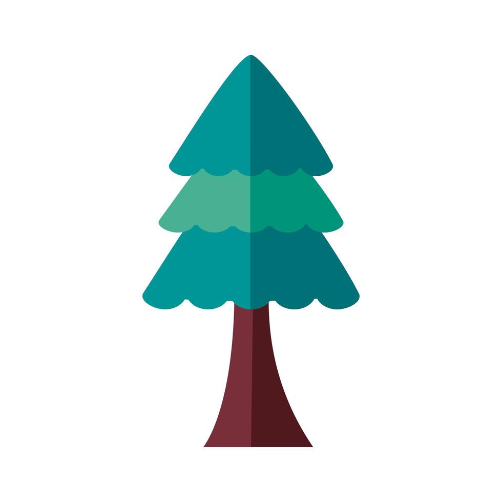 icône de style plat forêt plante pin vecteur