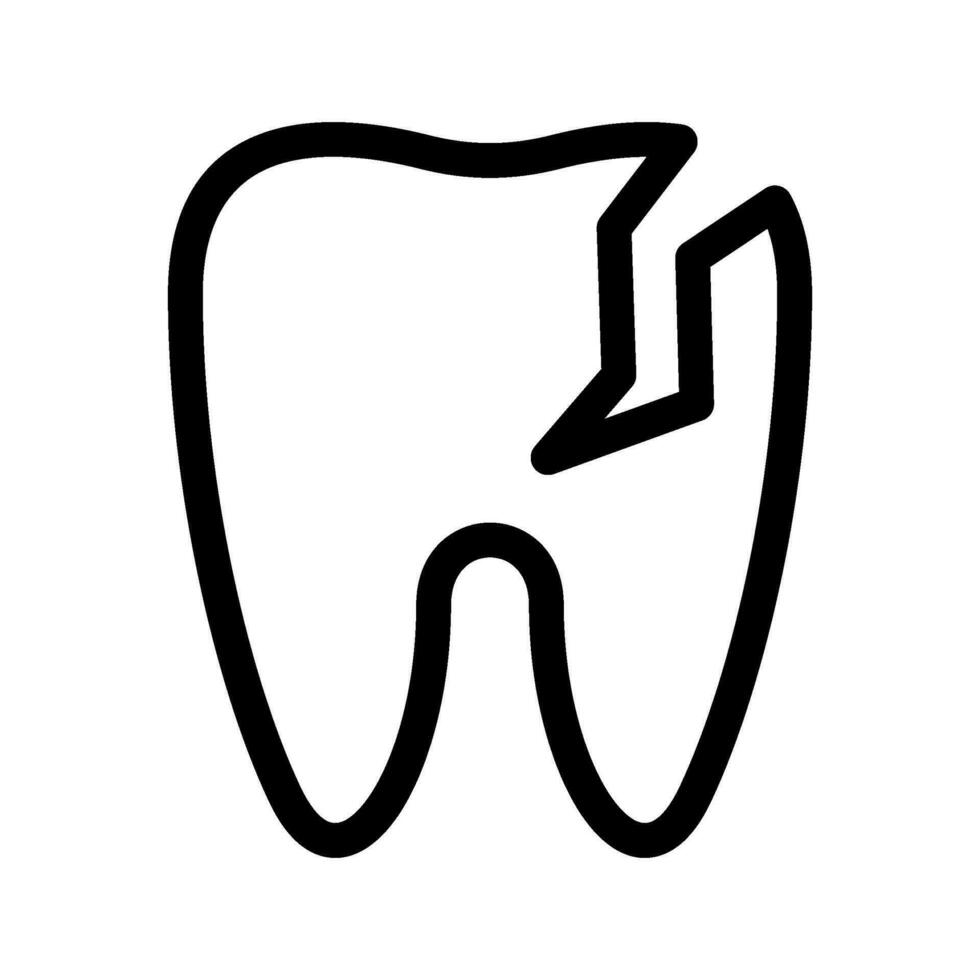 cassé dent icône vecteur symbole conception illustration