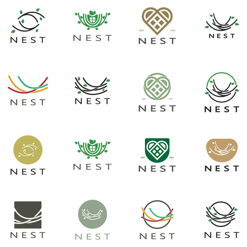 oiseau nid logo icône illustration conception modèle, pour oiseau cultiver, oiseau entreprise, oiseau loger, oiseau préservation avec moderne minimaliste vecteur concept