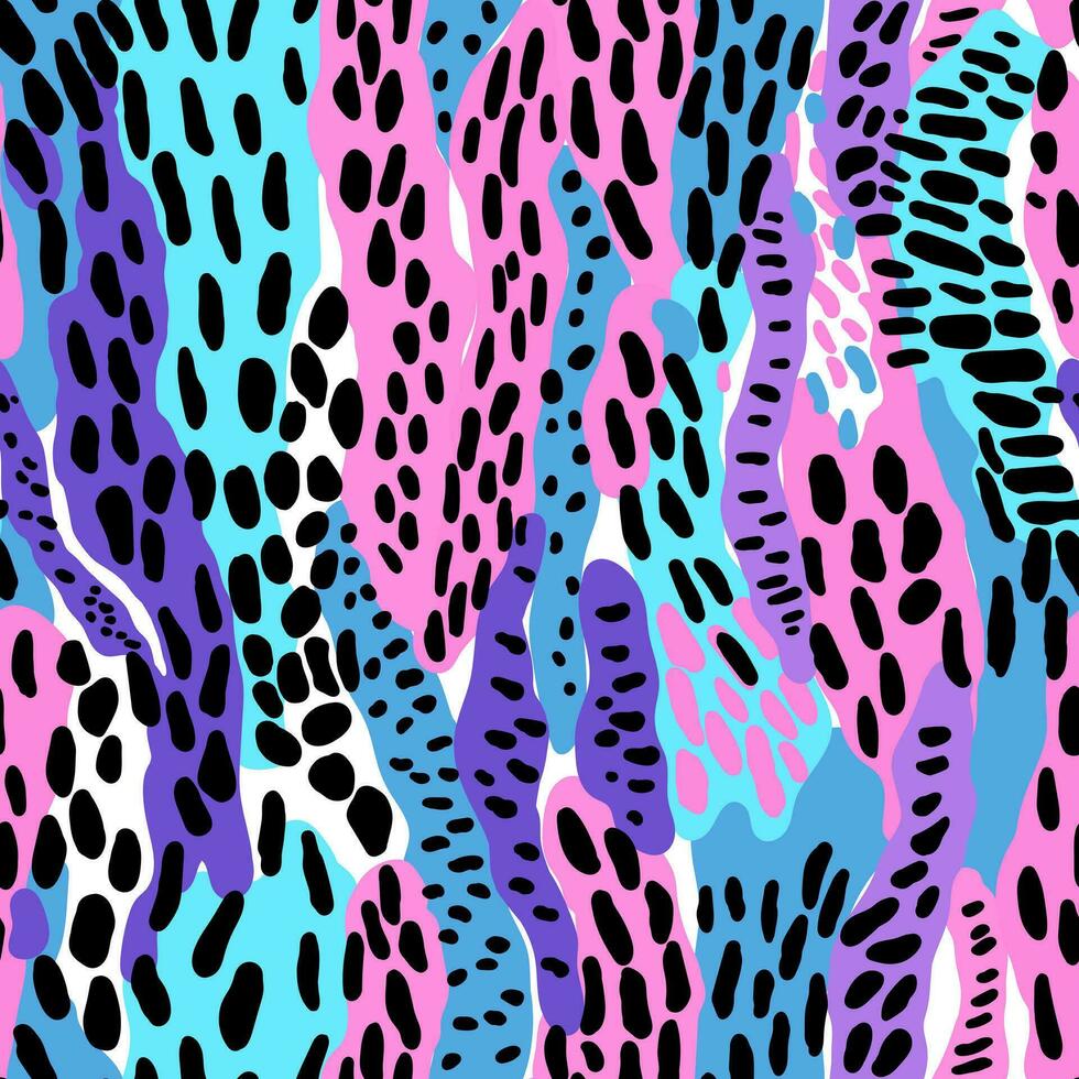 Créatif marrant texturé léopard peau sans couture modèle. branché animal fourrure fond d'écran. vecteur