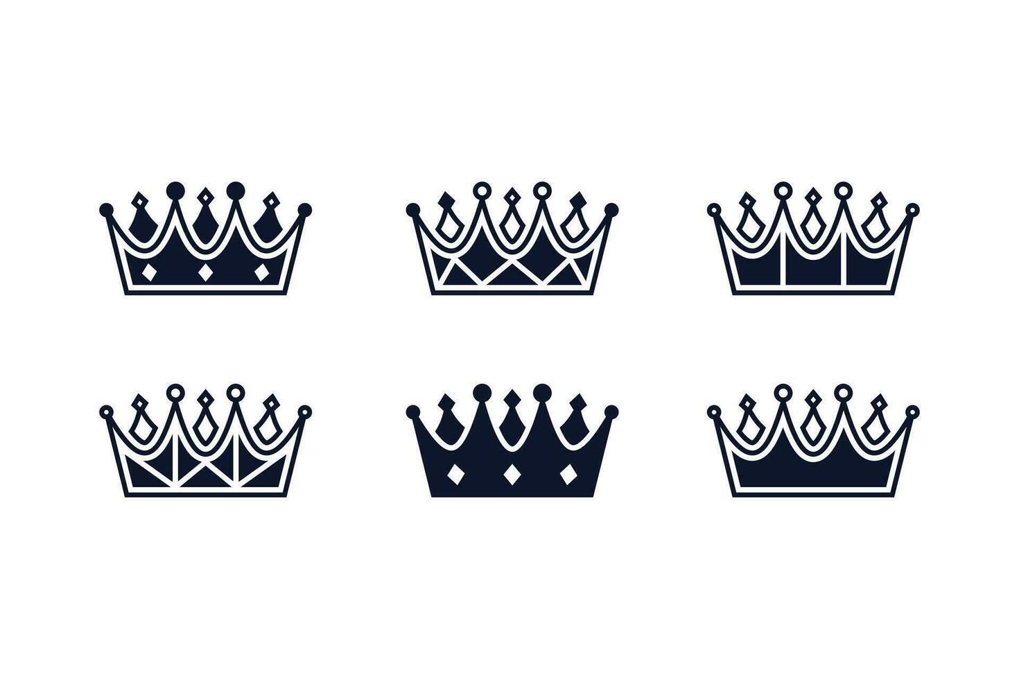 couronne logo collection avec Créatif unique conception vecteur