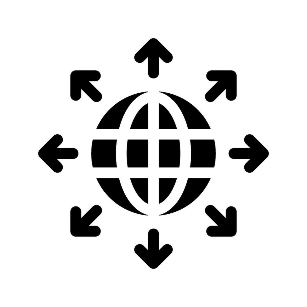 à l'échelle mondiale icône vecteur symbole conception illustration