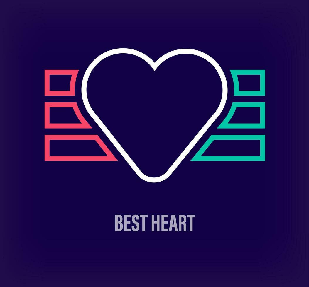 Créatif meilleur cœur logo. unique Couleur transitions. unique soins de santé institution et comme logo modèle. vecteur