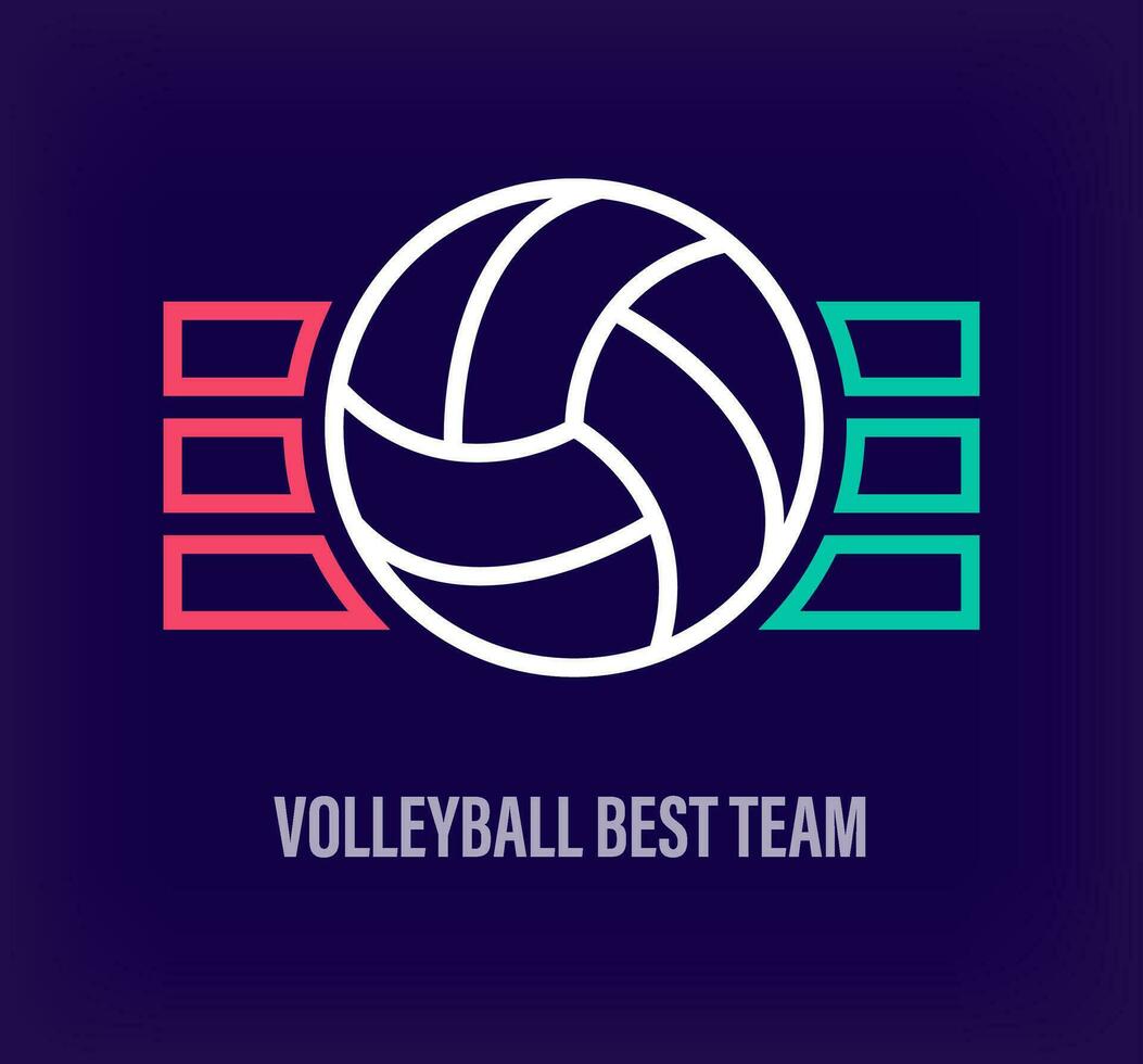 Créatif volley-ball meilleur équipe logo. unique Couleur transitions. unique sport formation et académie logo modèle. vecteur