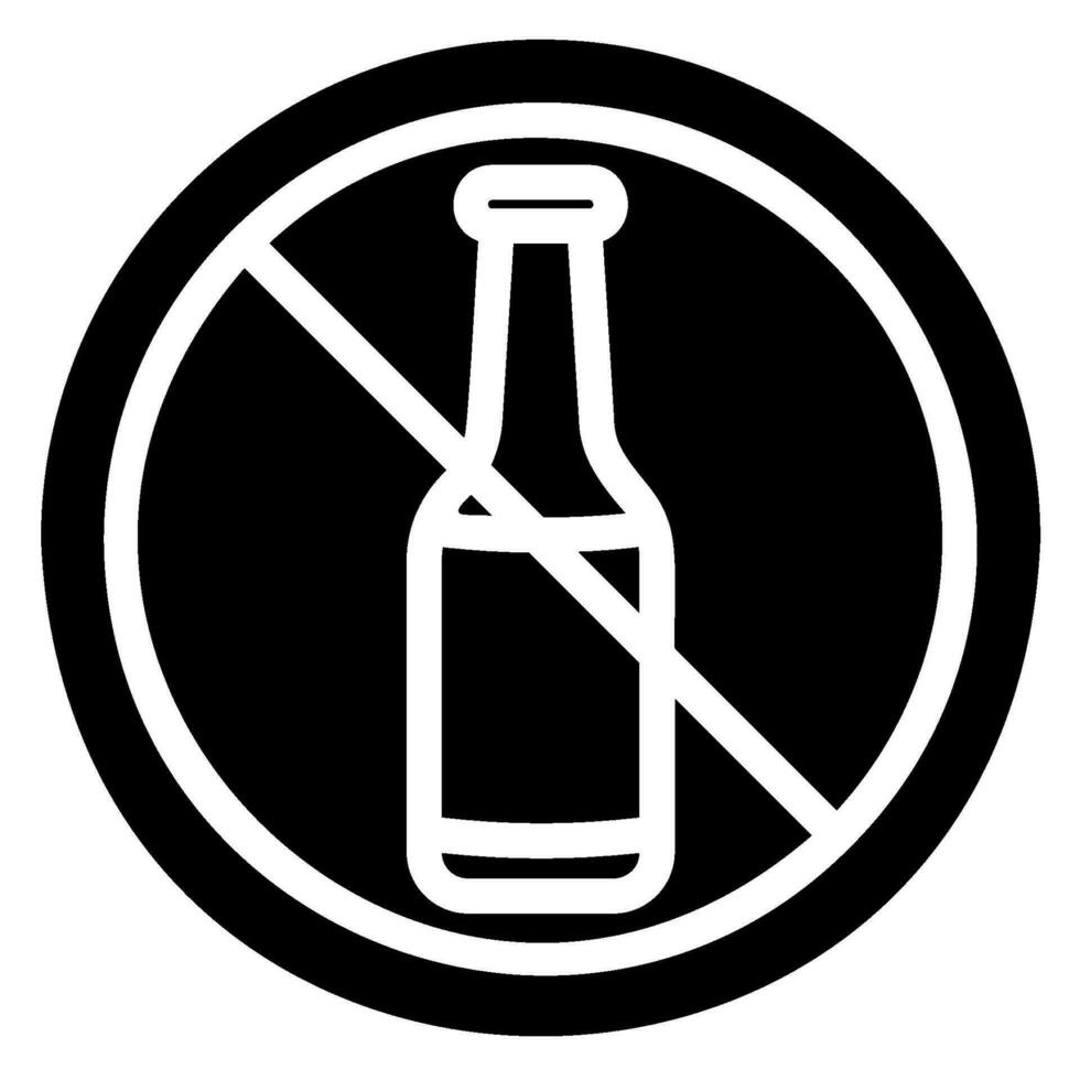 aucune icône de glyphe d'alcool vecteur