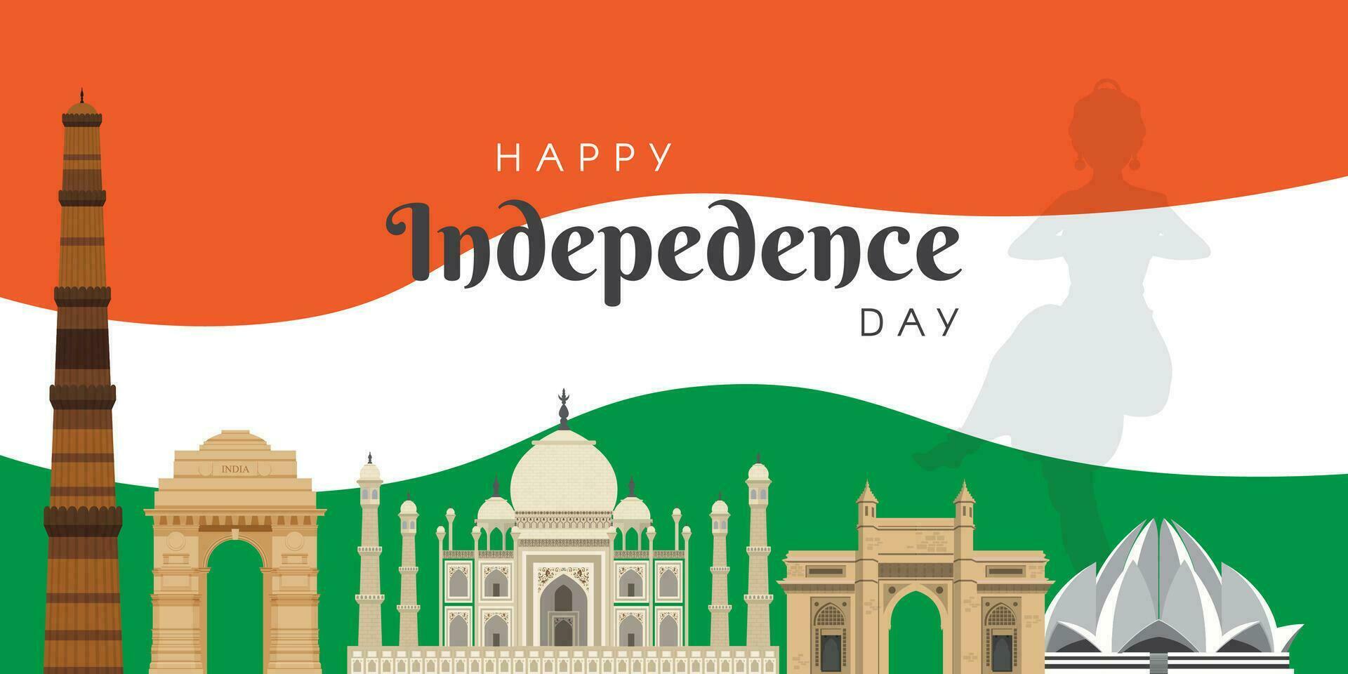 indépendance journée Inde, Indien les monuments vecteur illustration