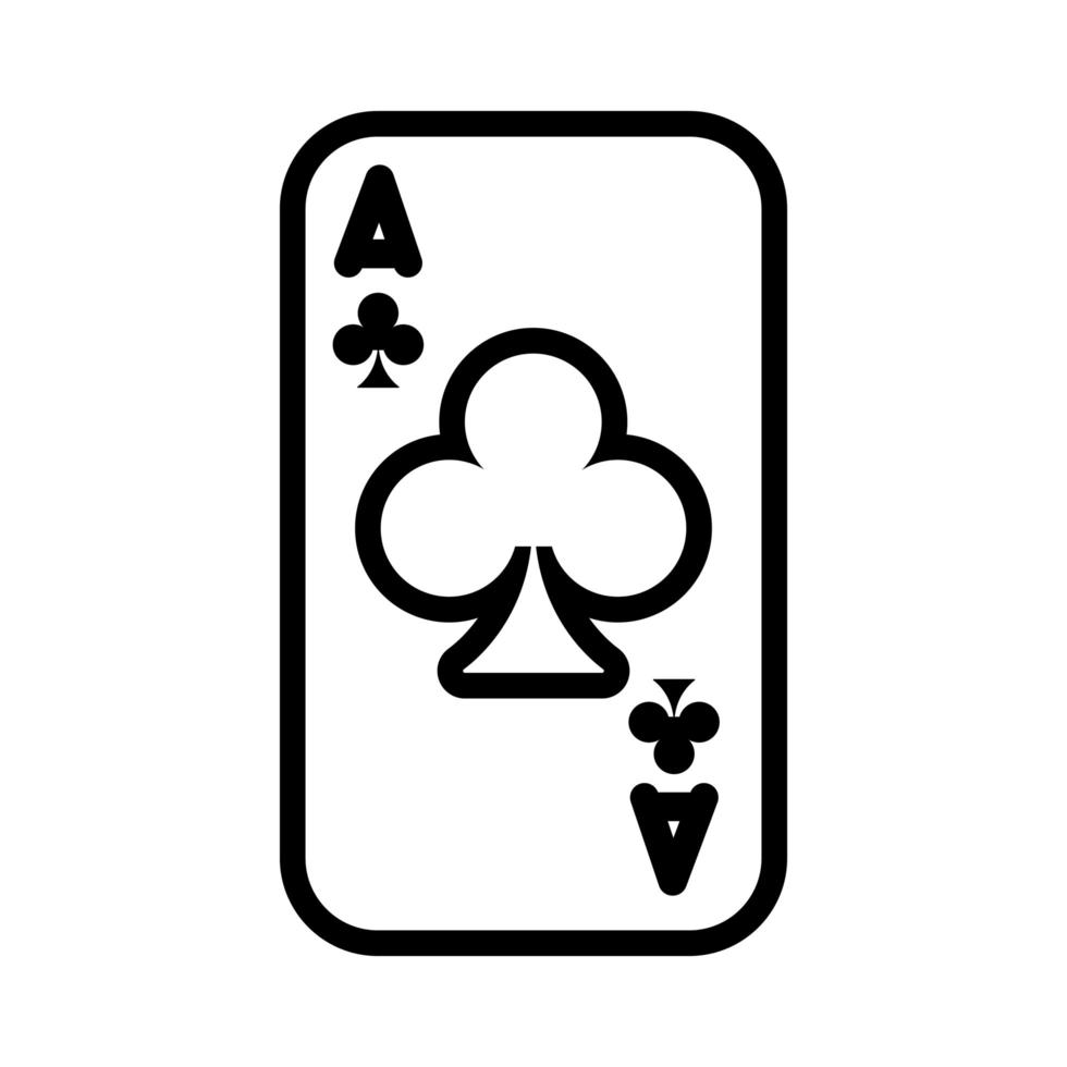 carte de poker de casino avec trèfle vecteur