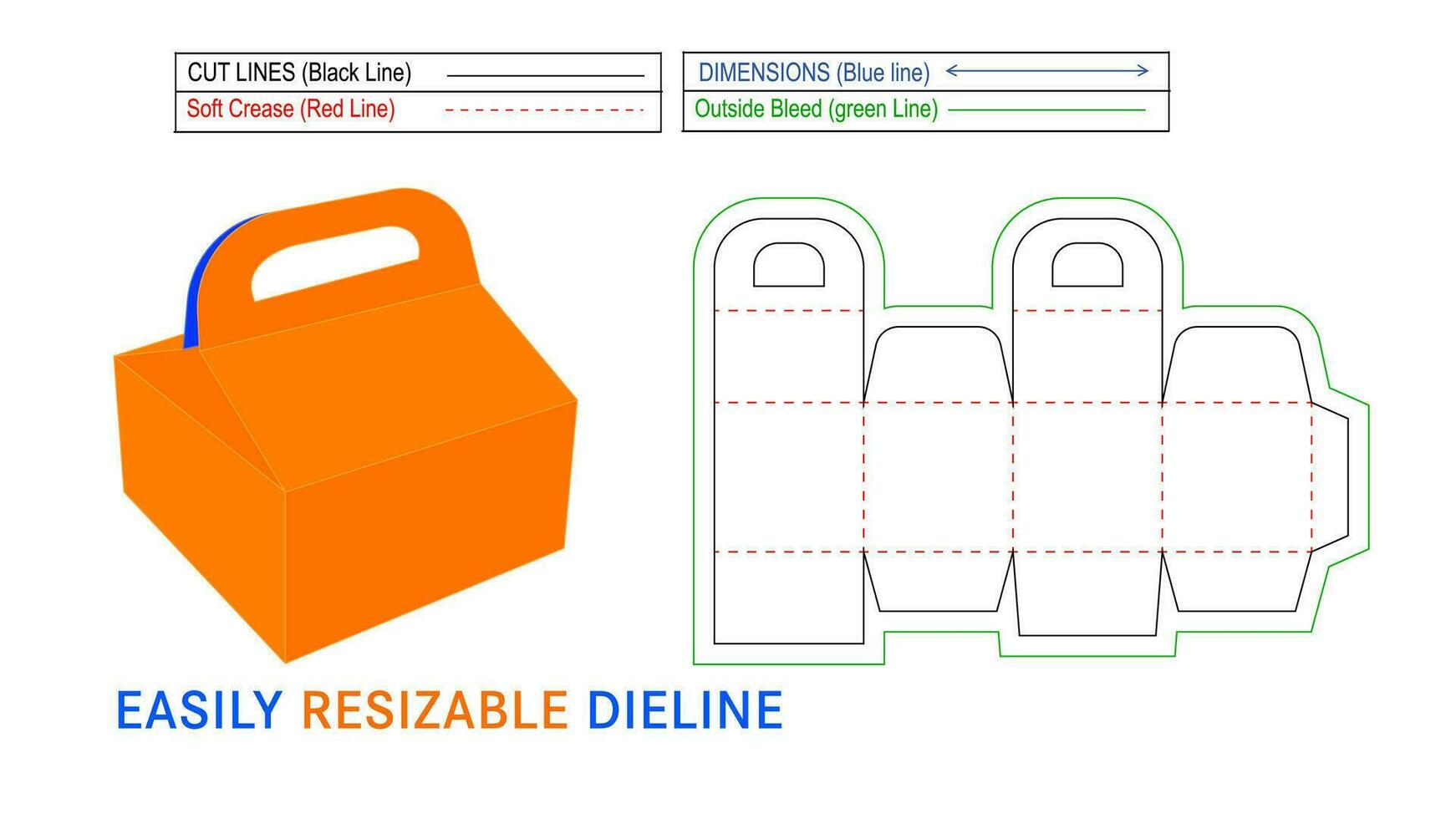 luxe papier cadeau boîte, Douane cadeau des boites dieline modèle et 3d vecteur fichier