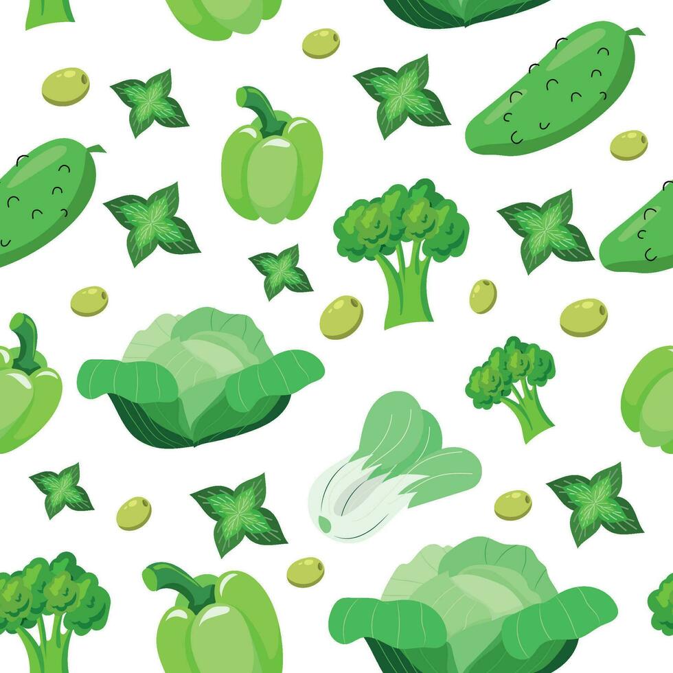 chou, concombre, poivre, brocoli sans couture modèle. interminable modèle pouvez être utilisé pour céramique tuile, fond d'écran, textile, la toile page Contexte. vecteur dessin animé illustration.