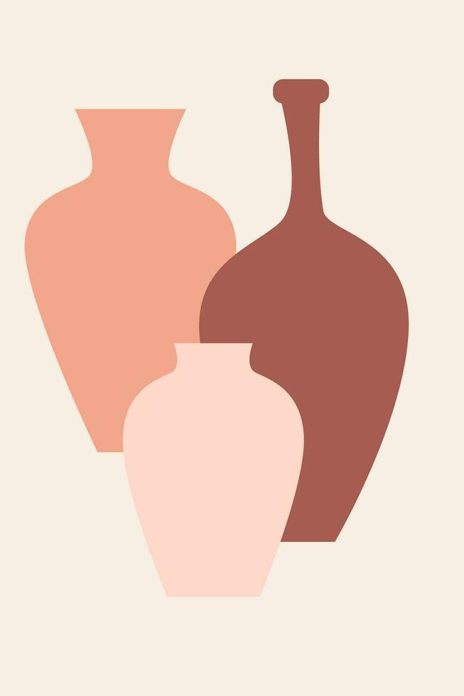 vase boho minimaliste modèle Contexte. abstrait vase silhouette pour souvenir magasin étiquette conception, Accueil décor boutique prospectus, t chemise imprimer, marché La publicité etc vecteur