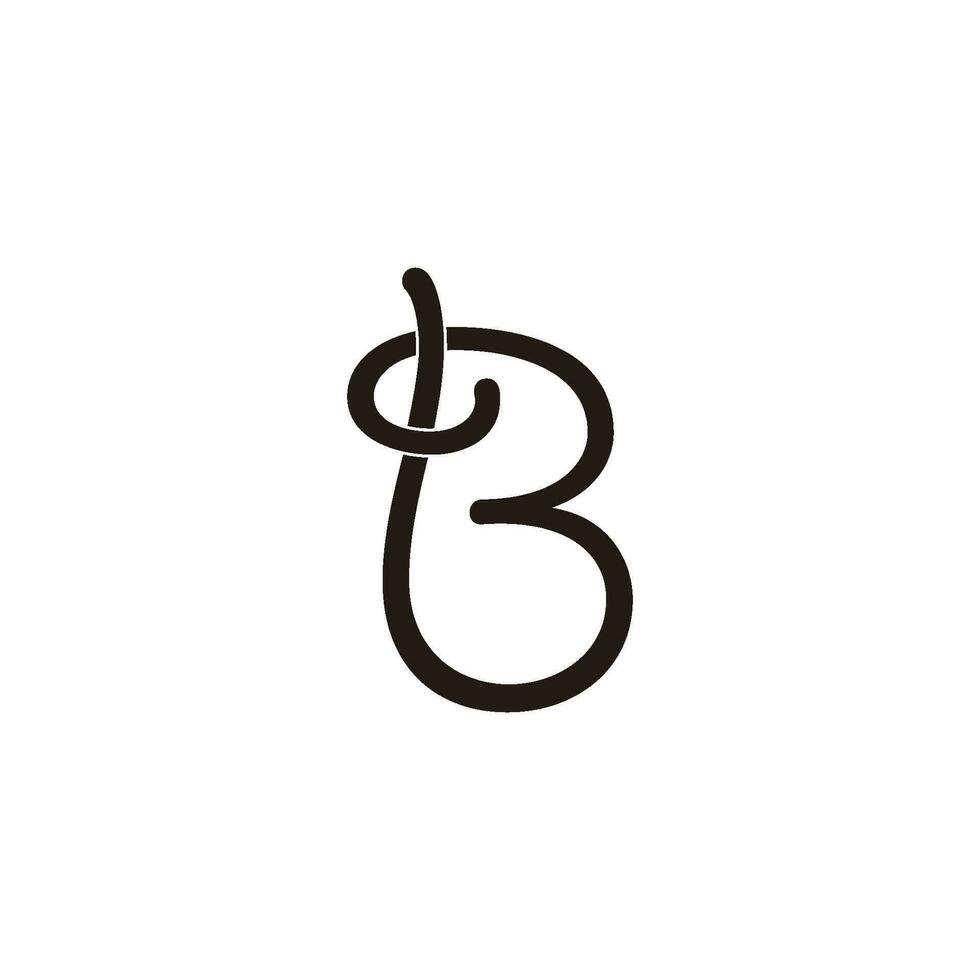 lettre tb courbes ruban fil conception logo vecteur