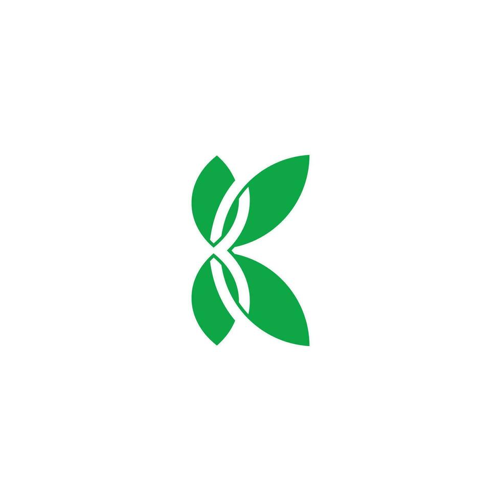 lettre k vert feuille la nature symbole chevauchement géométrique logo vecteur