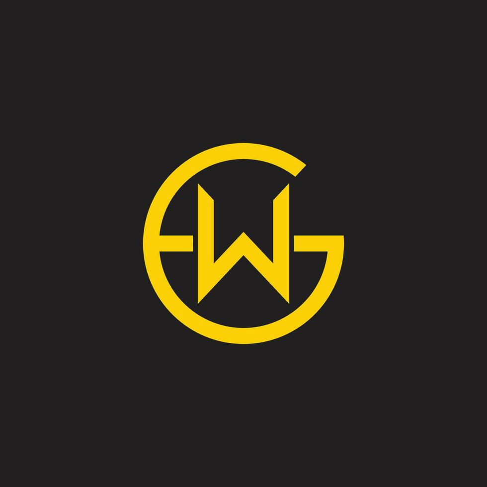lettre gw or rond logo vecteur