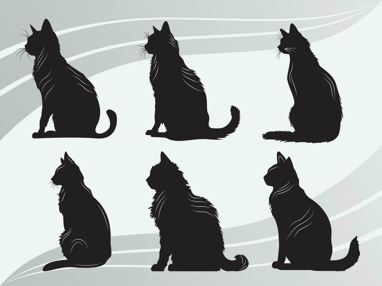 chat, minou, chat eps, chat silhouette, chat eps empaqueter, noir chat eps, animal de compagnie clipart vecteur