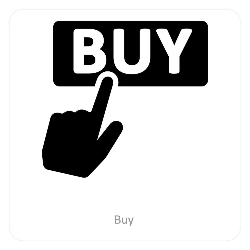 Cliquez sur acheter et geste icône concept vecteur