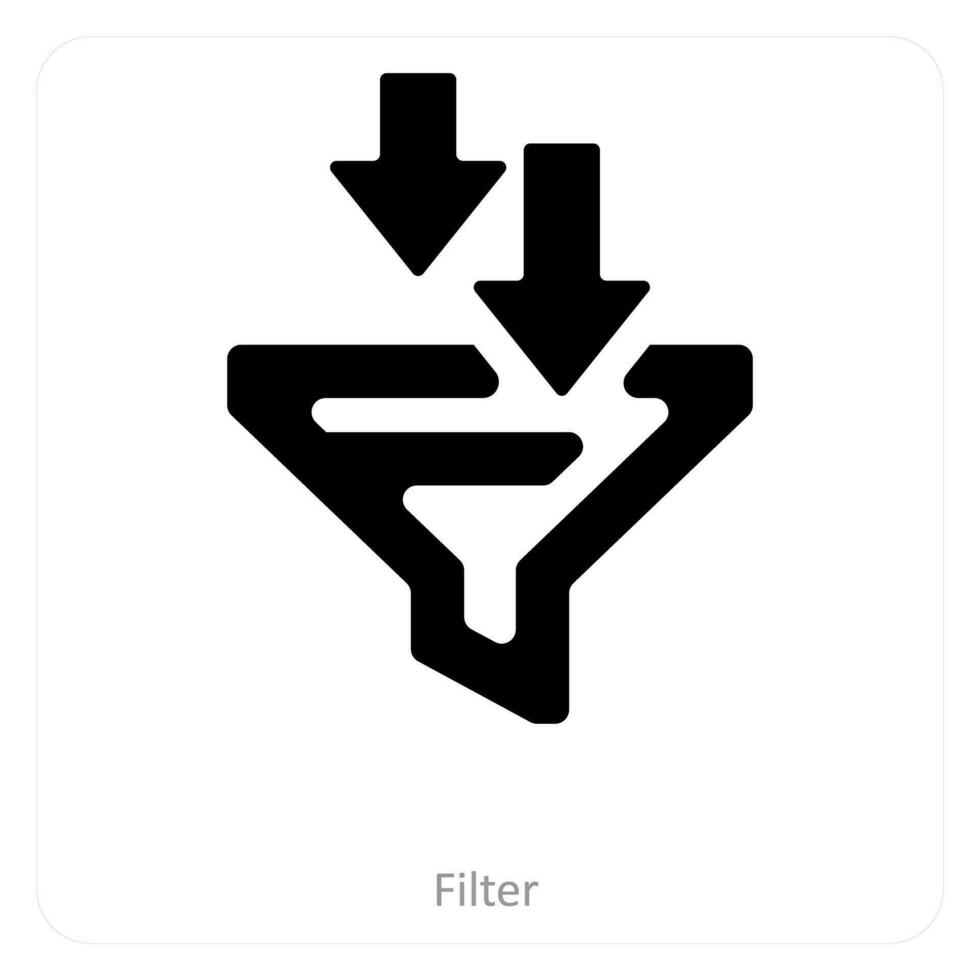 filtre et entonnoir icône concept vecteur