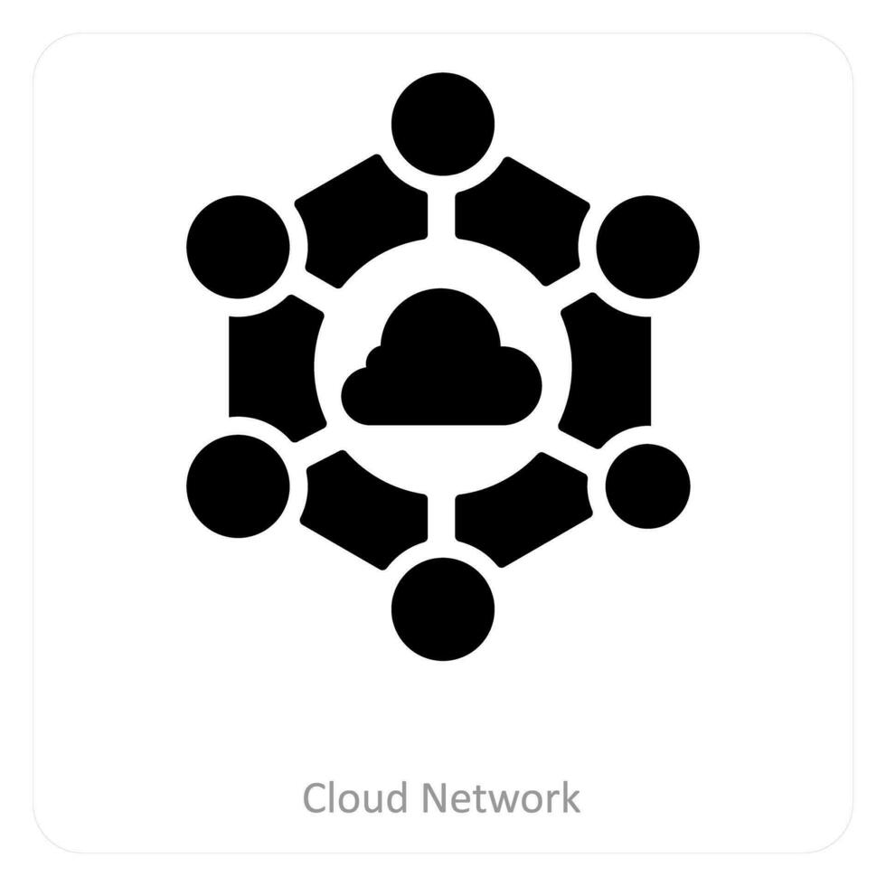 nuage réseau et lien icône concept vecteur