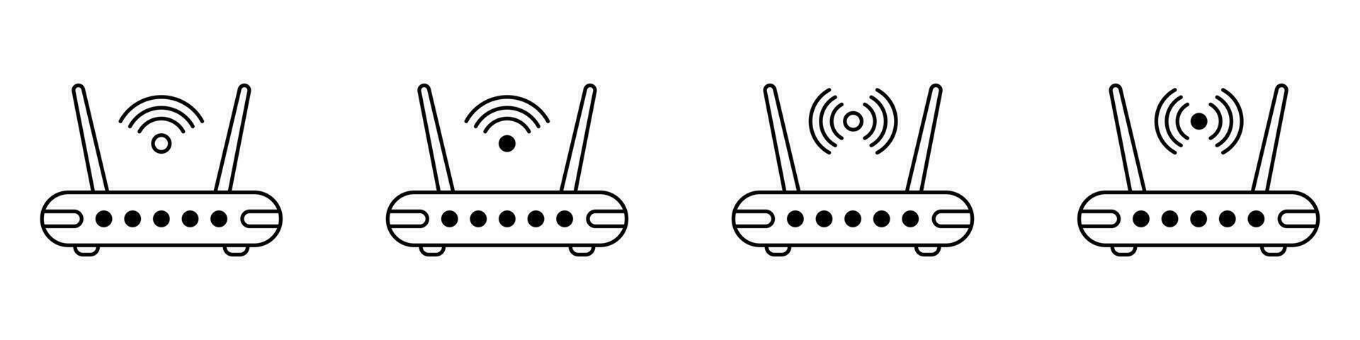 routeur icône. routeur en relation signal ligne icône isolé, Wifi routeur. vecteur